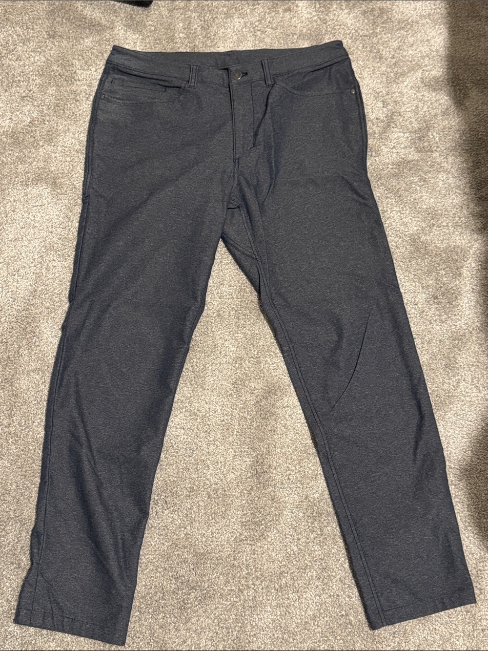 lululemon athletica Men's Dark Blue & Gray Patterned ABC Pants